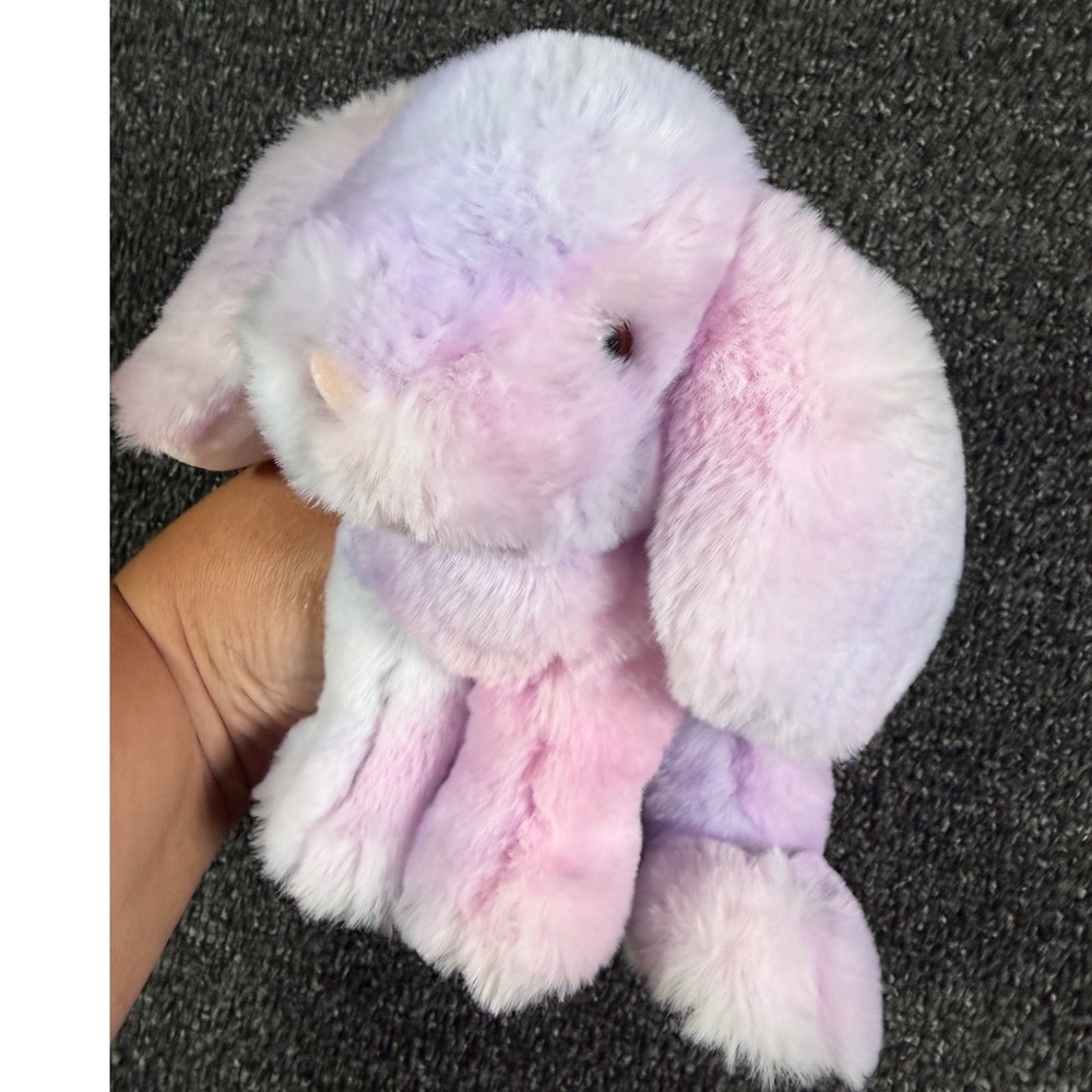 Douglas Cuddle Toy Bunny Plush Pastel Purple Pink Tie Dye Floppy Ear Rabbit 10" - Picture 3 of 6